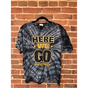 Pittsburgh Football‎ Tie Dye Tee Men's Black Yellow Large